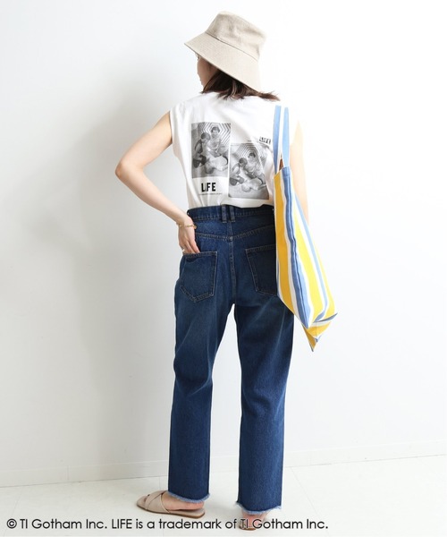 SLOBE IENA（スローブイエナ）の「LIFE グラフィック ノースリーブTシャツ【洗濯機使用可能】◆（Tシャツ/カットソー・レディース・ホワイト/ブラック・FREE）」の22枚目の写真