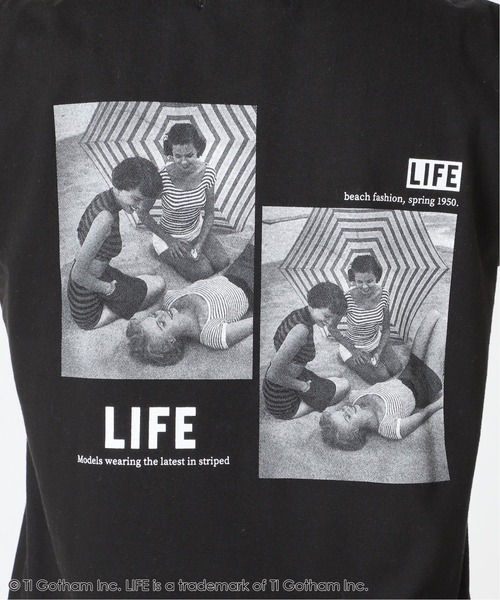 SLOBE IENA（スローブイエナ）の「LIFE グラフィック ノースリーブTシャツ【洗濯機使用可能】◆（Tシャツ/カットソー・レディース・ホワイト/ブラック・FREE）」の4枚目の写真