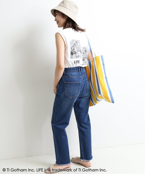 SLOBE IENA（スローブイエナ）の「LIFE グラフィック ノースリーブTシャツ【洗濯機使用可能】◆（Tシャツ/カットソー・レディース・ホワイト/ブラック・FREE）」の12枚目の写真