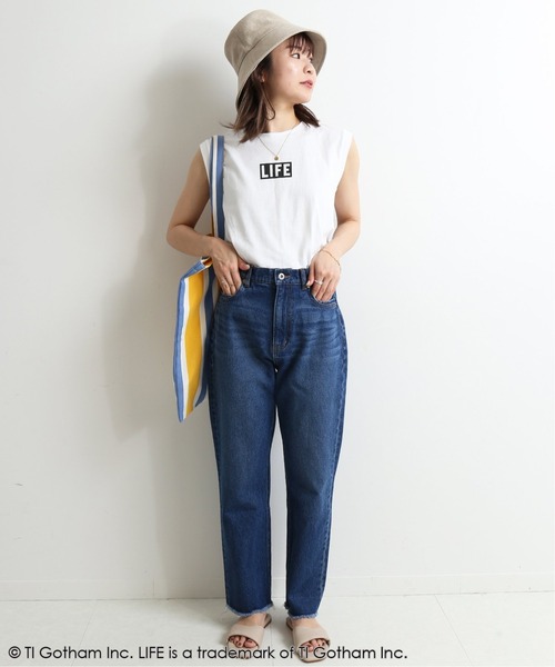 SLOBE IENA（スローブイエナ）の「LIFE グラフィック ノースリーブTシャツ【洗濯機使用可能】◆（Tシャツ/カットソー・レディース・ホワイト/ブラック・FREE）」の17枚目の写真