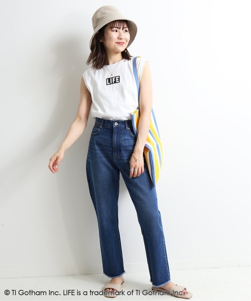 SLOBE IENA（スローブイエナ）の「LIFE グラフィック ノースリーブTシャツ【洗濯機使用可能】◆（Tシャツ/カットソー・レディース・ホワイト/ブラック・FREE）」の18枚目の写真