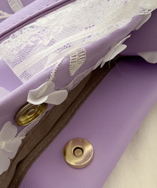 KOR（ケーオーアール）の「フラワーレーストートバック（トートバッグ・レディース・ホワイト/パープル・FREE）」の15枚目の写真