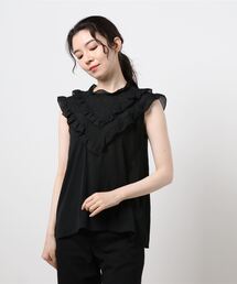 Te chichi | V切替フリル刺繍ブラウス(シャツ/ブラウス)