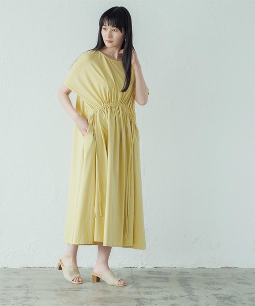 miette(ミエット)の「前後2wayドロストカットソーワンピース(ワンピース・レディース・イエロー/チャコール・F)」の1枚目の写真