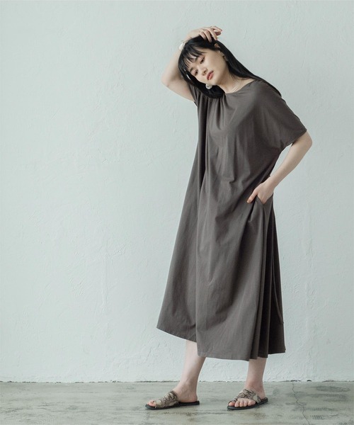 miette(ミエット)の「前後2wayドロストカットソーワンピース(ワンピース・レディース・イエロー/チャコール・F)」の15枚目の写真