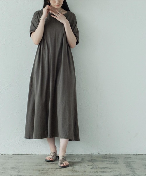 miette(ミエット)の「前後2wayドロストカットソーワンピース(ワンピース・レディース・イエロー/チャコール・F)」の3枚目の写真