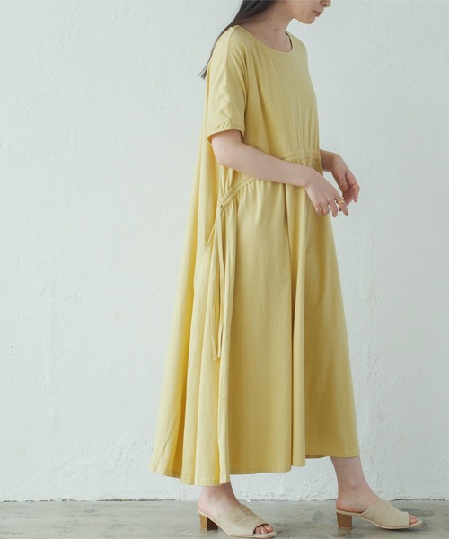 miette(ミエット)の「前後2wayドロストカットソーワンピース(ワンピース・レディース・イエロー/チャコール・F)」の7枚目の写真