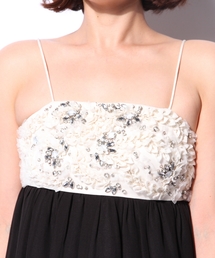 【新品同様】☆グレースクラス：ビジュー使い　ブラック　シルク　ロングドレス　38 新品同様】☆グレースクラス：ビジュー使い ブラック シルク