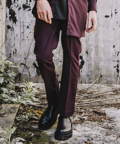 NO ID.（ノーアイディ）の「mp9133-フレアパンツ（スラックス・メンズ・グリーン/パープル/ブラック・2/1/3）」の3枚目の写真
