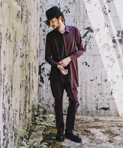 NO ID.（ノーアイディ）の「mp9133-フレアパンツ（スラックス・メンズ・グリーン/パープル/ブラック・2/1/3）」の6枚目の写真