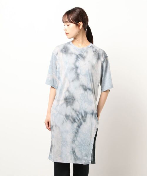 KOBE LETTUCE（コウベレタス）の「タイダイスリット入りチュニックTシャツ（チュニック・レディース・モカ/カーキ/ブルー系その他・FREE）」の9枚目の写真