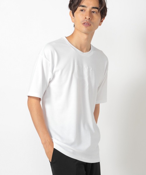 UNION STATION（ユニオンステーション）の「エンボスプリントTシャツ（Tシャツ/カットソー・メンズ・ホワイト/ブラック・M/LL/L）」の2枚目の写真