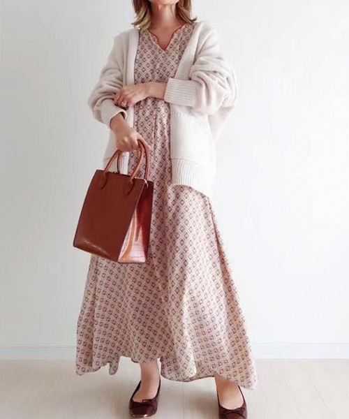 CORNERS（コーナーズ）の「CORNERS by yui　コモン柄カフタンワンピース（ワンピース・レディース・アイボリー/ブラウン/ミント/ネイビー/ブラック・M）」の16枚目の写真