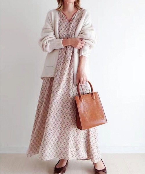 CORNERS（コーナーズ）の「CORNERS by yui　コモン柄カフタンワンピース（ワンピース・レディース・アイボリー/ブラウン/ミント/ネイビー/ブラック・M）」の21枚目の写真