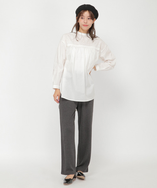 LBC(エルビーシー)の「カットジャガード柄パンツ(その他パンツ・レディース・チャコールグレー/オリーブ・M/L)」の3枚目の写真