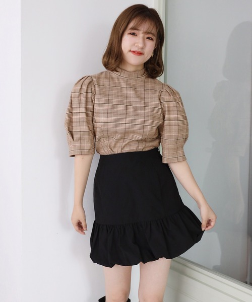 one after another NICE CLAUP(ワンアフターアナザーナイスクラップ)の「バルーンミニスカート(スカート・レディース・ブラック/アイボリー・FREE)」の10枚目の写真