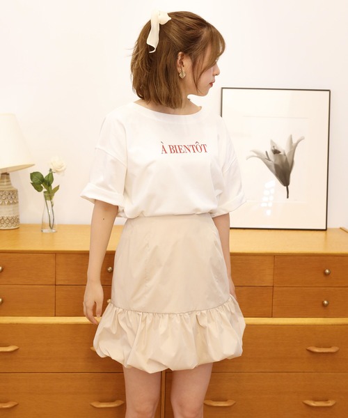 one after another NICE CLAUP(ワンアフターアナザーナイスクラップ)の「バルーンミニスカート(スカート・レディース・ブラック/アイボリー・FREE)」の16枚目の写真