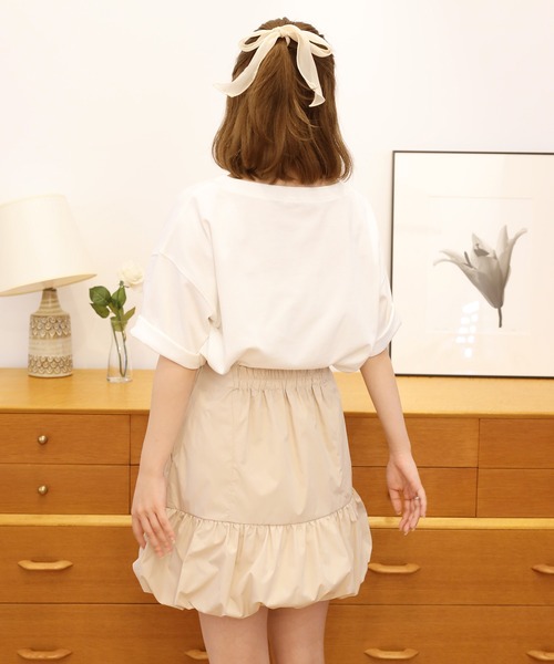 one after another NICE CLAUP(ワンアフターアナザーナイスクラップ)の「バルーンミニスカート(スカート・レディース・ブラック/アイボリー・FREE)」の19枚目の写真