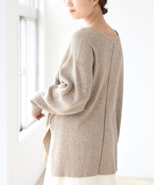 B:MING by BEAMS(ビーミングバイビームス)の「B:MING by BEAMS / ネップ リブ Vネック プルオーバー(ニット/セーター・レディース・チャコールグレー/ベージュ/ナチュラル・ONE SIZE)」の14枚目の写真