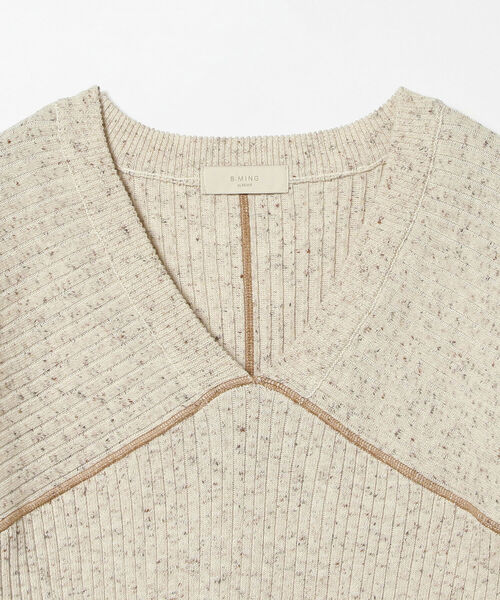 B:MING by BEAMS(ビーミングバイビームス)の「B:MING by BEAMS / ネップ リブ Vネック プルオーバー(ニット/セーター・レディース・チャコールグレー/ベージュ/ナチュラル・ONE SIZE)」の16枚目の写真