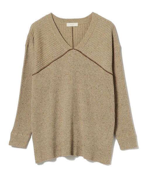 B:MING by BEAMS(ビーミングバイビームス)の「B:MING by BEAMS / ネップ リブ Vネック プルオーバー(ニット/セーター・レディース・チャコールグレー/ベージュ/ナチュラル・ONE SIZE)」の21枚目の写真