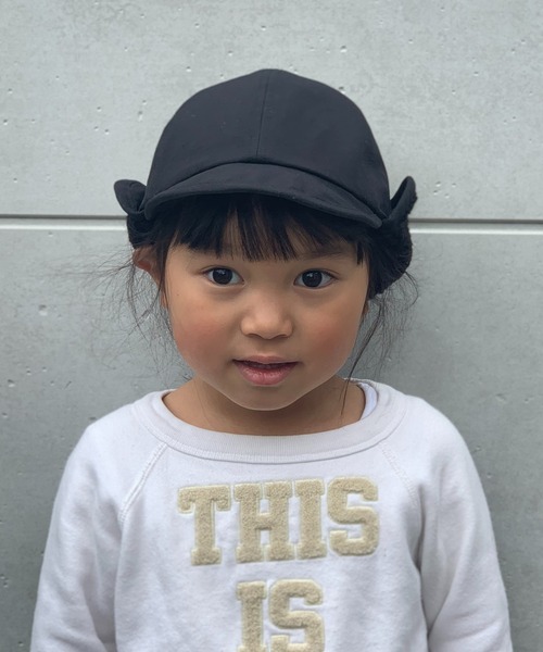 GRIN BUDDY（グリンバディ）の「【GRIN BUDDY/グリンバディ】【キッズ】耳当て付きフライトキャップ/Bomb Boa Flight Cap（キャップ・キッズ・ブラック/ベージュ・54/52）」の4枚目の写真