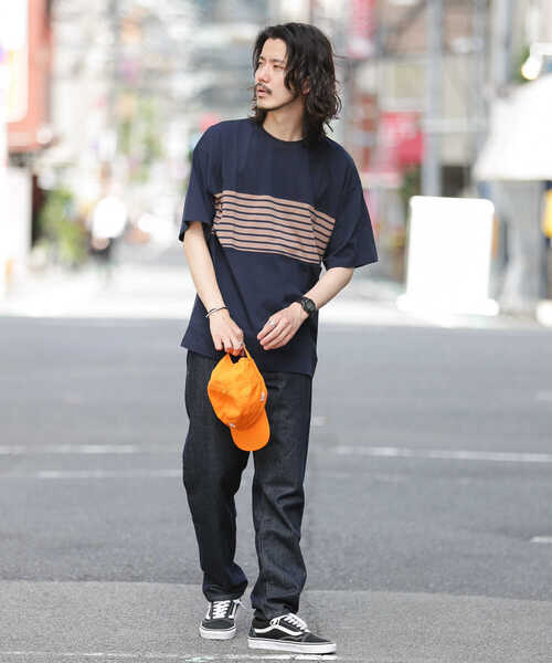 URBAN RESEARCH Sonny Label（アーバンリサーチサニーレーベル）の「ボーダー切替Tシャツ（Tシャツ/カットソー・メンズ・オフホワイト/ネイビー/オレンジ・LARGE/MEDIUM）」の12枚目の写真