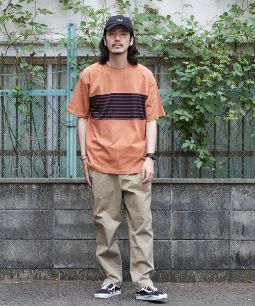 URBAN RESEARCH Sonny Label（アーバンリサーチサニーレーベル）の「ボーダー切替Tシャツ（Tシャツ/カットソー・メンズ・オフホワイト/ネイビー/オレンジ・LARGE/MEDIUM）」の6枚目の写真