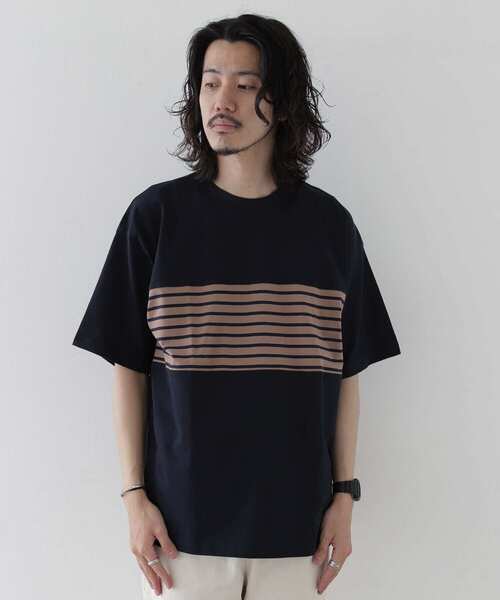 URBAN RESEARCH Sonny Label（アーバンリサーチサニーレーベル）の「ボーダー切替Tシャツ（Tシャツ/カットソー・メンズ・オフホワイト/ネイビー/オレンジ・LARGE/MEDIUM）」の14枚目の写真