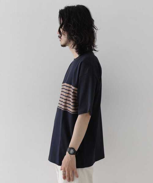 URBAN RESEARCH Sonny Label（アーバンリサーチサニーレーベル）の「ボーダー切替Tシャツ（Tシャツ/カットソー・メンズ・オフホワイト/ネイビー/オレンジ・LARGE/MEDIUM）」の16枚目の写真