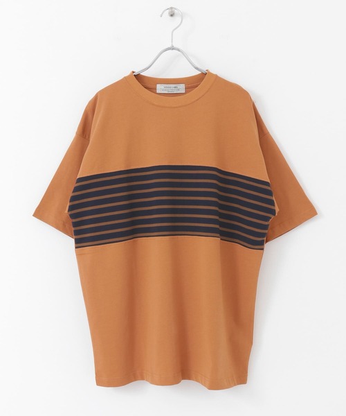 URBAN RESEARCH Sonny Label（アーバンリサーチサニーレーベル）の「ボーダー切替Tシャツ（Tシャツ/カットソー・メンズ・オフホワイト/ネイビー/オレンジ・LARGE/MEDIUM）」の5枚目の写真
