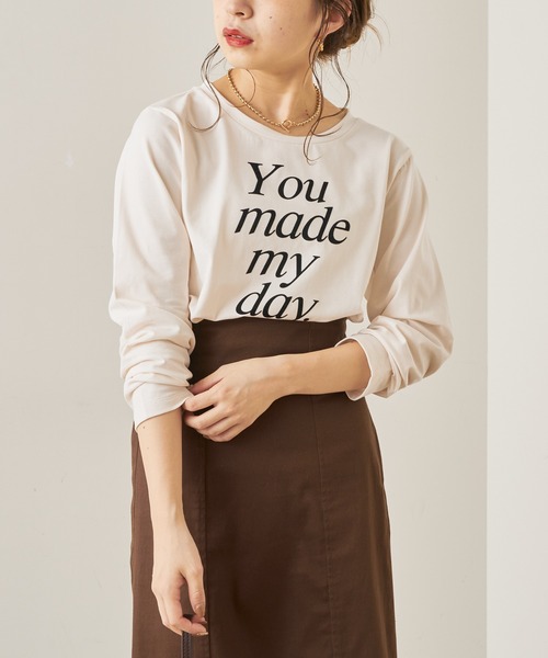 Chico（チコ）の「フロッキーロゴロンT（Tシャツ/カットソー・レディース・ブラウン/ブラック/ライトベージュ/ホワイト・FREE）」の8枚目の写真