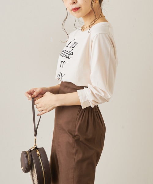 Chico（チコ）の「フロッキーロゴロンT（Tシャツ/カットソー・レディース・ブラウン/ブラック/ライトベージュ/ホワイト・FREE）」の9枚目の写真