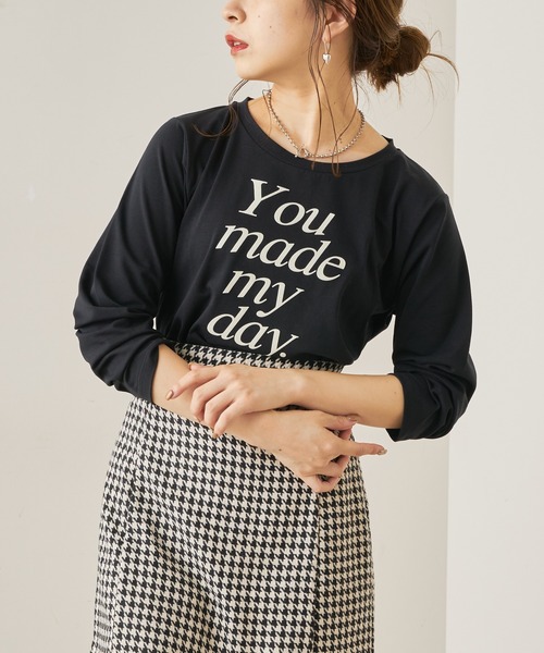 Chico（チコ）の「フロッキーロゴロンT（Tシャツ/カットソー・レディース・ブラウン/ブラック/ライトベージュ/ホワイト・FREE）」の14枚目の写真