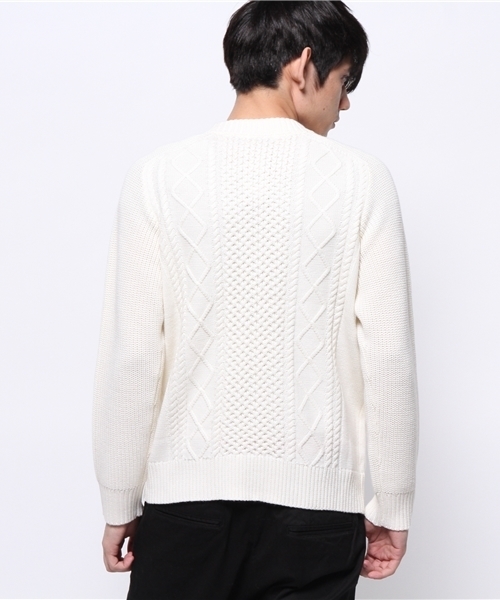 CIAOPANIC（チャオパニック）の「【Ciaopanic】アラン柄ポケット付きC/N（ニット/セーター・メンズ・ネイビー/グレー/ホワイト・LARGE/MEDIUM）」の4枚目の写真