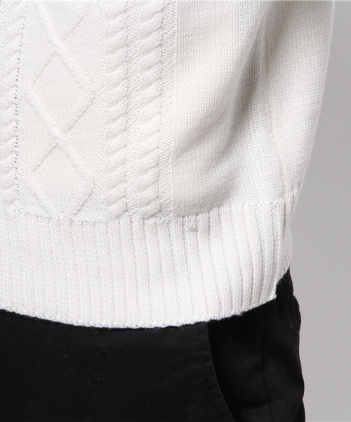 CIAOPANIC（チャオパニック）の「【Ciaopanic】アラン柄ポケット付きC/N（ニット/セーター・メンズ・ネイビー/グレー/ホワイト・LARGE/MEDIUM）」の8枚目の写真