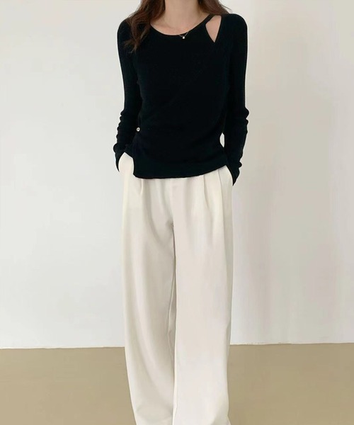 Leja(レジャ)の「【ELCY】2021AW新色カシュクールスリットリブニットトップス(ニット/セーター・レディース・ホワイト/ブラック/ブラウン/ベージュ/グリーン/ライトグリーン/ピンク・FREE)」の21枚目の写真