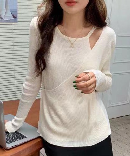 Leja(レジャ)の「【ELCY】2021AW新色カシュクールスリットリブニットトップス(ニット/セーター・レディース・ホワイト/ブラック/ブラウン/ベージュ/グリーン/ライトグリーン/ピンク・FREE)」の22枚目の写真