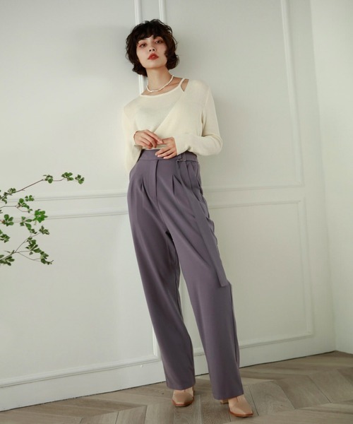 Leja(レジャ)の「【ELCY】2021AW新色カシュクールスリットリブニットトップス(ニット/セーター・レディース・ホワイト/ブラック/ブラウン/ベージュ/グリーン/ライトグリーン/ピンク・FREE)」の8枚目の写真