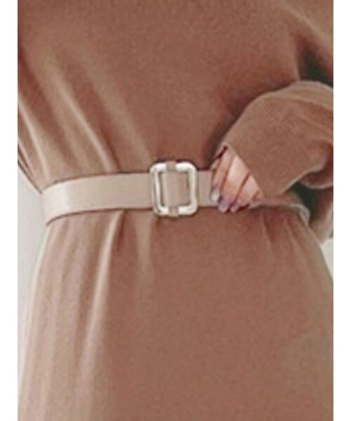 RESEXXY（リゼクシー）の「スクエアバックルベルト（ベルト・レディース・ブラック/ベージュ/ブラウン・FREE）」の3枚目の写真