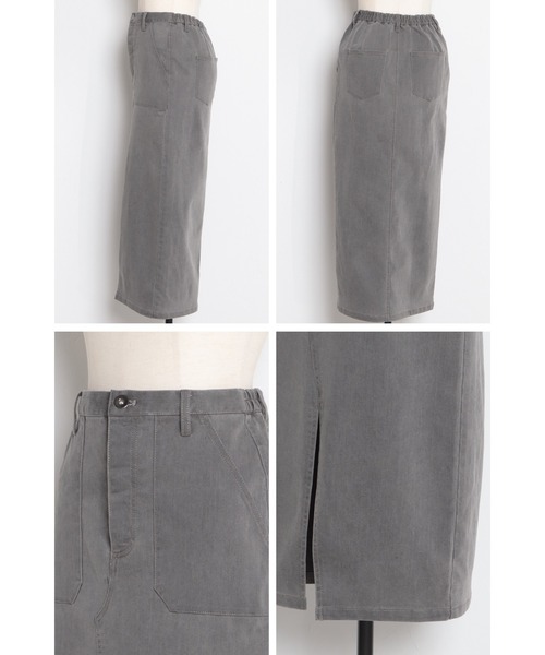 Bonjour Sagan(ボンジュールサガン)の「ストレッチデニムタイトスカート(デニムスカート・レディース・ブラック/グレー・FREE)」の6枚目の写真