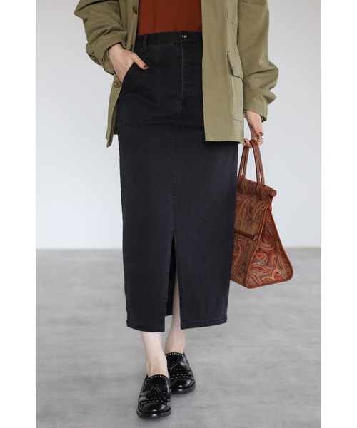 Bonjour Sagan(ボンジュールサガン)の「ストレッチデニムタイトスカート(デニムスカート・レディース・ブラック/グレー・FREE)」の7枚目の写真