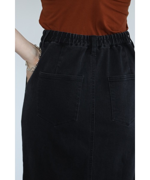 Bonjour Sagan(ボンジュールサガン)の「ストレッチデニムタイトスカート(デニムスカート・レディース・ブラック/グレー・FREE)」の18枚目の写真