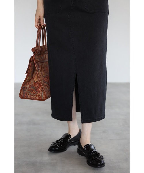 Bonjour Sagan(ボンジュールサガン)の「ストレッチデニムタイトスカート(デニムスカート・レディース・ブラック/グレー・FREE)」の15枚目の写真