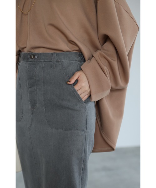 Bonjour Sagan(ボンジュールサガン)の「ストレッチデニムタイトスカート(デニムスカート・レディース・ブラック/グレー・FREE)」の19枚目の写真