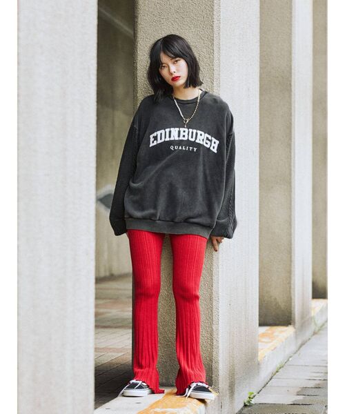 jouetie（ジュエティ）の「ニットドッキングカレッジプルオーバー【スウェット/トレーナー】（スウェット・レディース・ブラック/ネイビー/アイボリー/ボルドー・MEDIUM）」の9枚目の写真