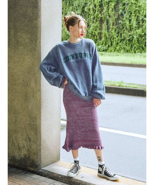 jouetie（ジュエティ）の「ニットドッキングカレッジプルオーバー【スウェット/トレーナー】（スウェット・レディース・ブラック/ネイビー/アイボリー/ボルドー・MEDIUM）」の15枚目の写真