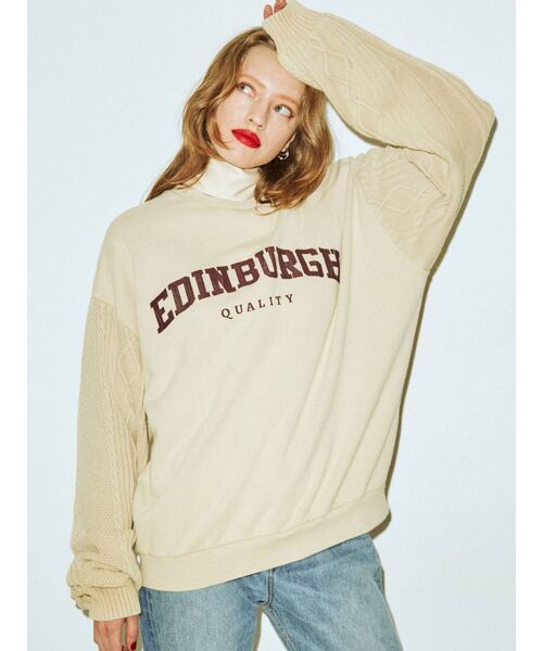 jouetie（ジュエティ）の「ニットドッキングカレッジプルオーバー【スウェット/トレーナー】（スウェット・レディース・ブラック/ネイビー/アイボリー/ボルドー・MEDIUM）」の22枚目の写真