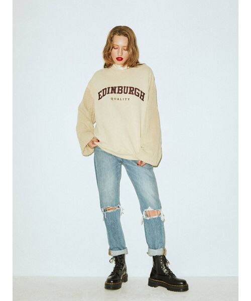 jouetie（ジュエティ）の「ニットドッキングカレッジプルオーバー【スウェット/トレーナー】（スウェット・レディース・ブラック/ネイビー/アイボリー/ボルドー・MEDIUM）」の19枚目の写真