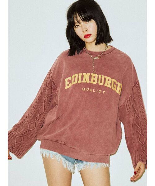 jouetie（ジュエティ）の「ニットドッキングカレッジプルオーバー【スウェット/トレーナー】（スウェット・レディース・ブラック/ネイビー/アイボリー/ボルドー・MEDIUM）」の13枚目の写真